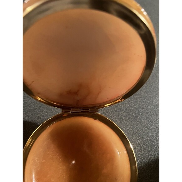 Vintage Alabaster Trinket Box Hand Carved Made in Italy Hinged Floral Design - Picture 6 of 9